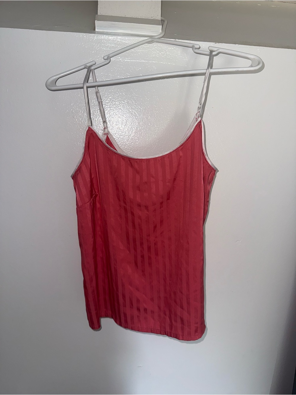 Auden Pink Striped Satin Cami with Adjustable Straps